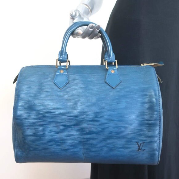 Louis Vuitton Speedy 30 Bag Toledo Blue Epi Leather - Picture 1 of 16